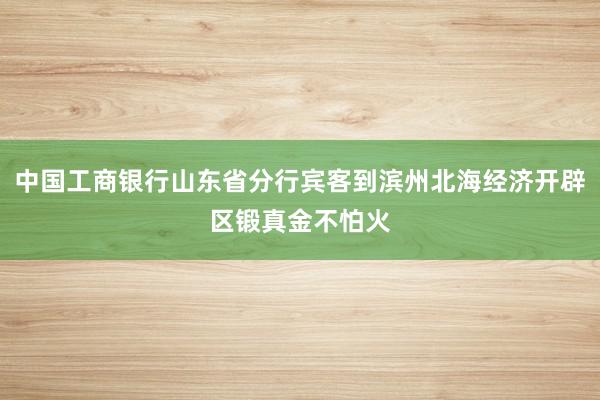 中国工商银行山东省分行宾客到滨州北海经济开辟区锻真金不怕火