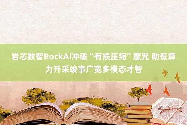 岩芯数智RockAI冲破“有损压缩”魔咒 助低算力开采竣事广宽多模态才智