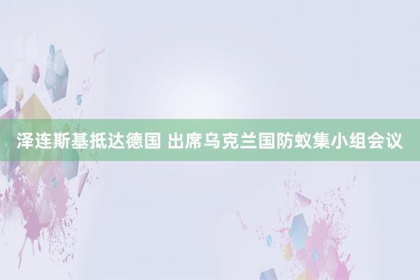 泽连斯基抵达德国 出席乌克兰国防蚁集小组会议